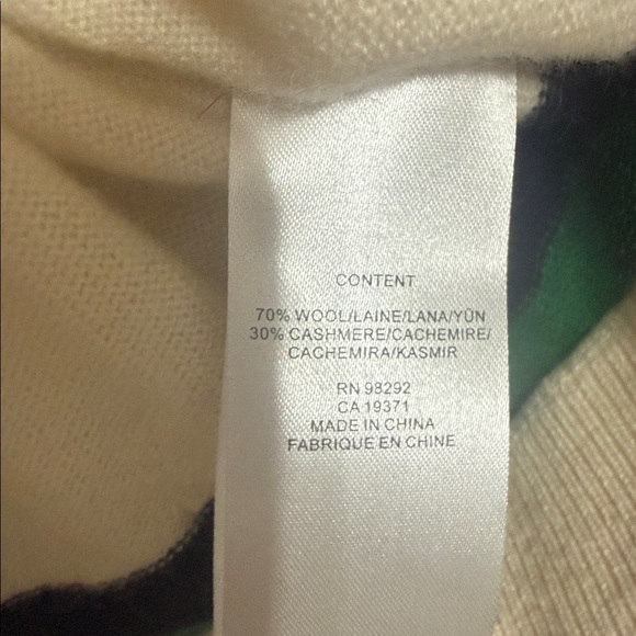 Tibi Women Washable Wool/Cashmere Blend Striped Warp V-Neck Pullover Size XS - Picture 10 of 10